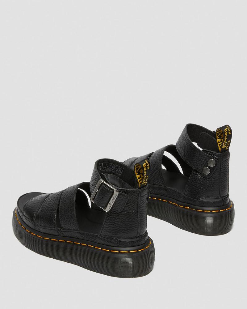 Sandalias de Plataforma Dr Martens Clarissa II Cuero Mujer Negros | MX 47KOR